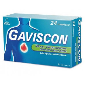 GAVISCON*24CPR MENTA 500+267MG